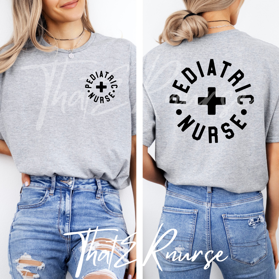 Pediatric Nurse, Back And Front Design